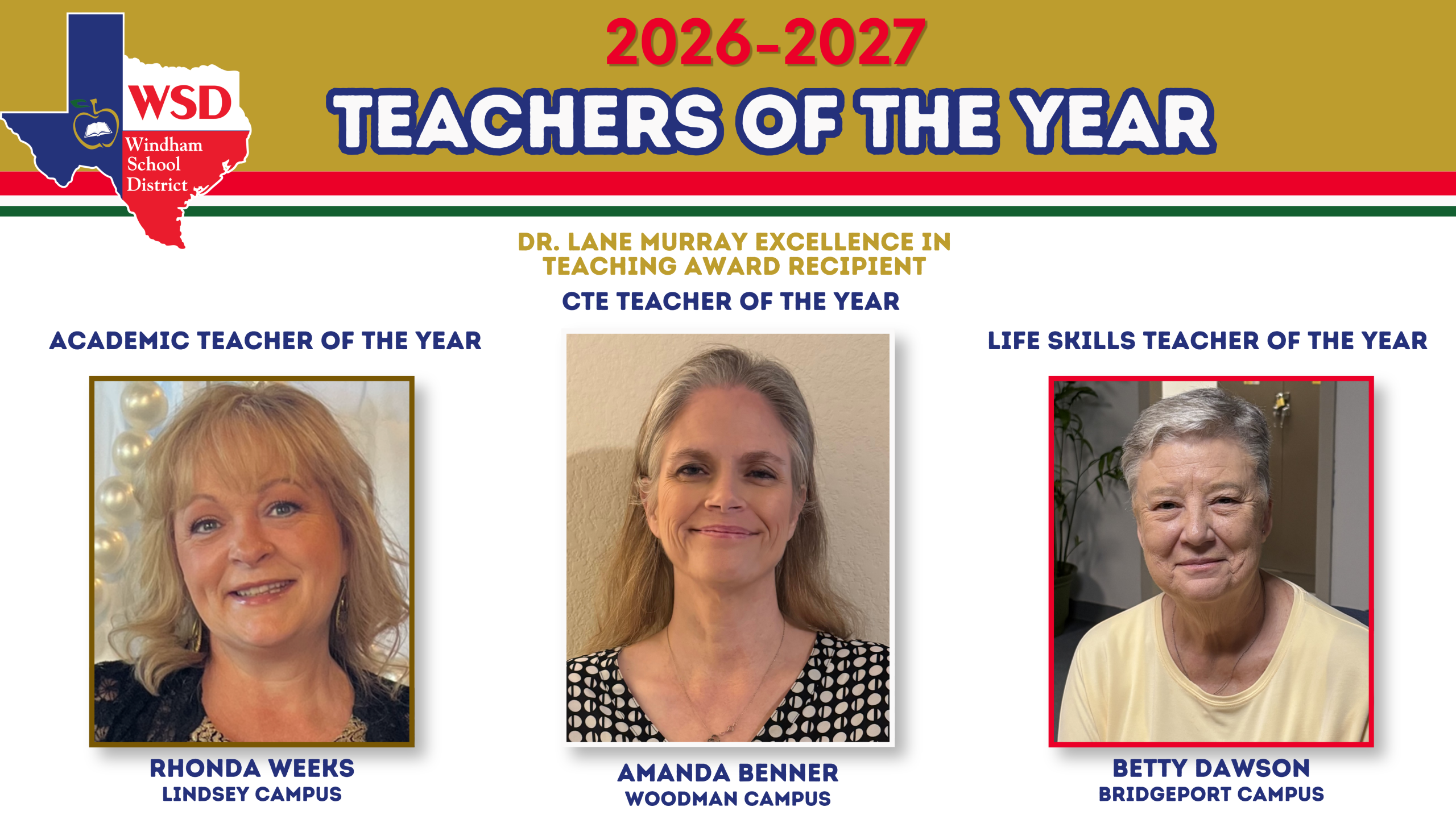 Windham School District Honors Excellence with 2026-2027 Teachers of the Year